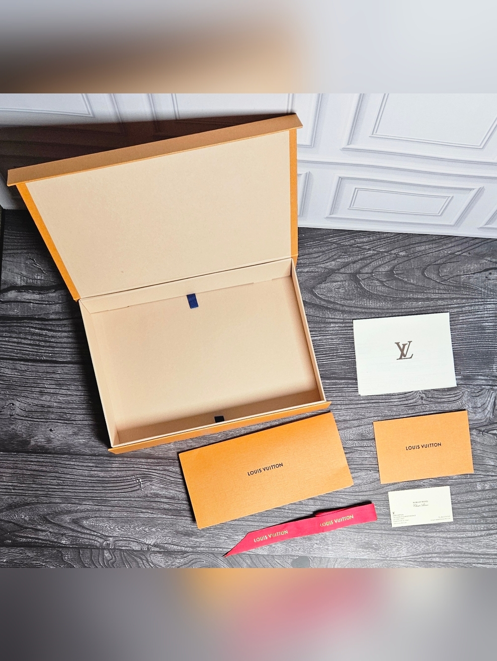NEW Louis Vuitton Félicie GM Magnetic Box Receipt Ribbon Complete Packaging Set